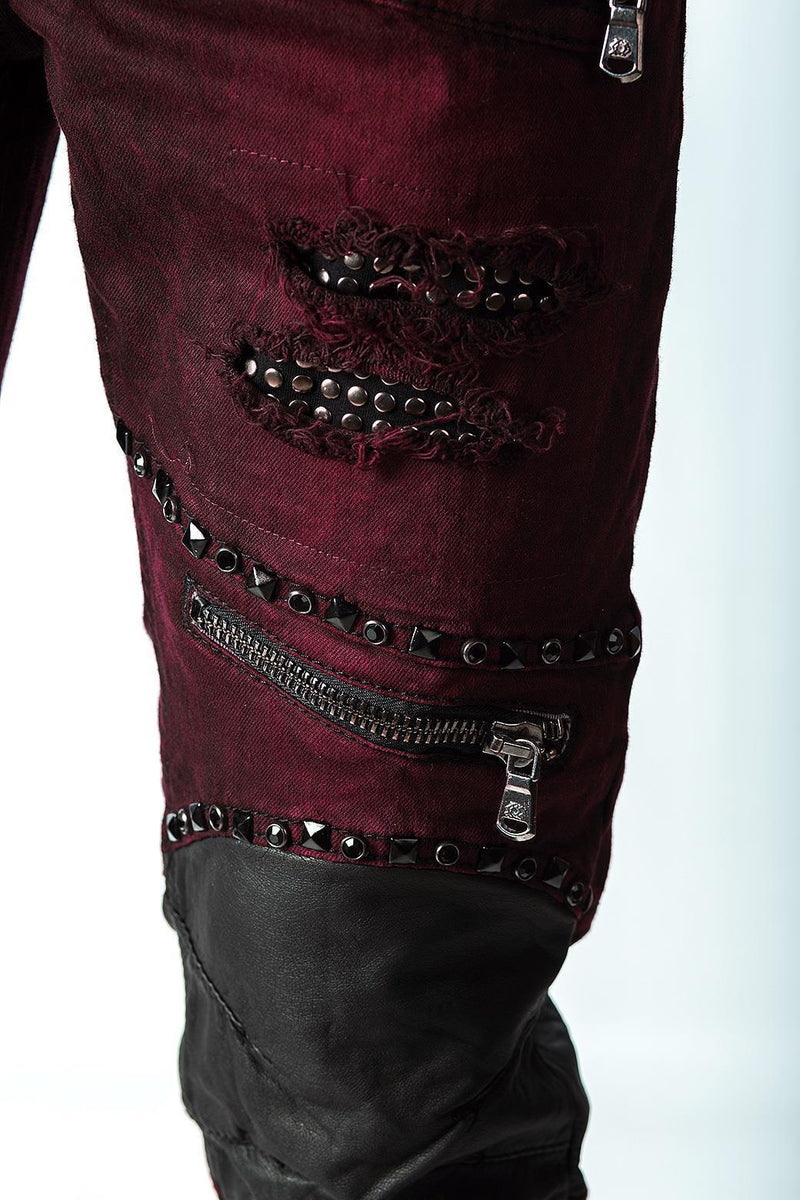 Herren Slim Fit Jeans Stonewashed CD481 - Bordeaux