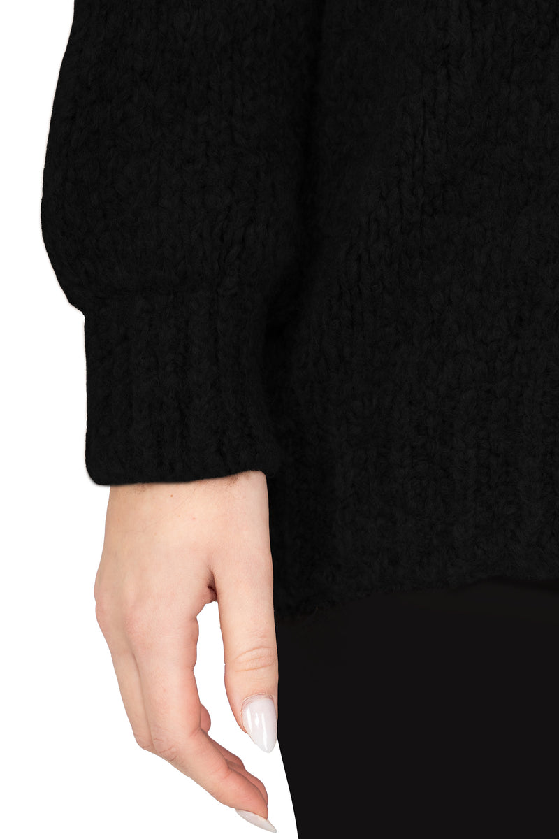 Damen Relaxed Fit Strickjacke 25RSW094 - Black