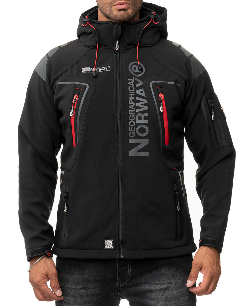 Herren Regular Fit Softshelljacke techno men Black - mehrfarbig