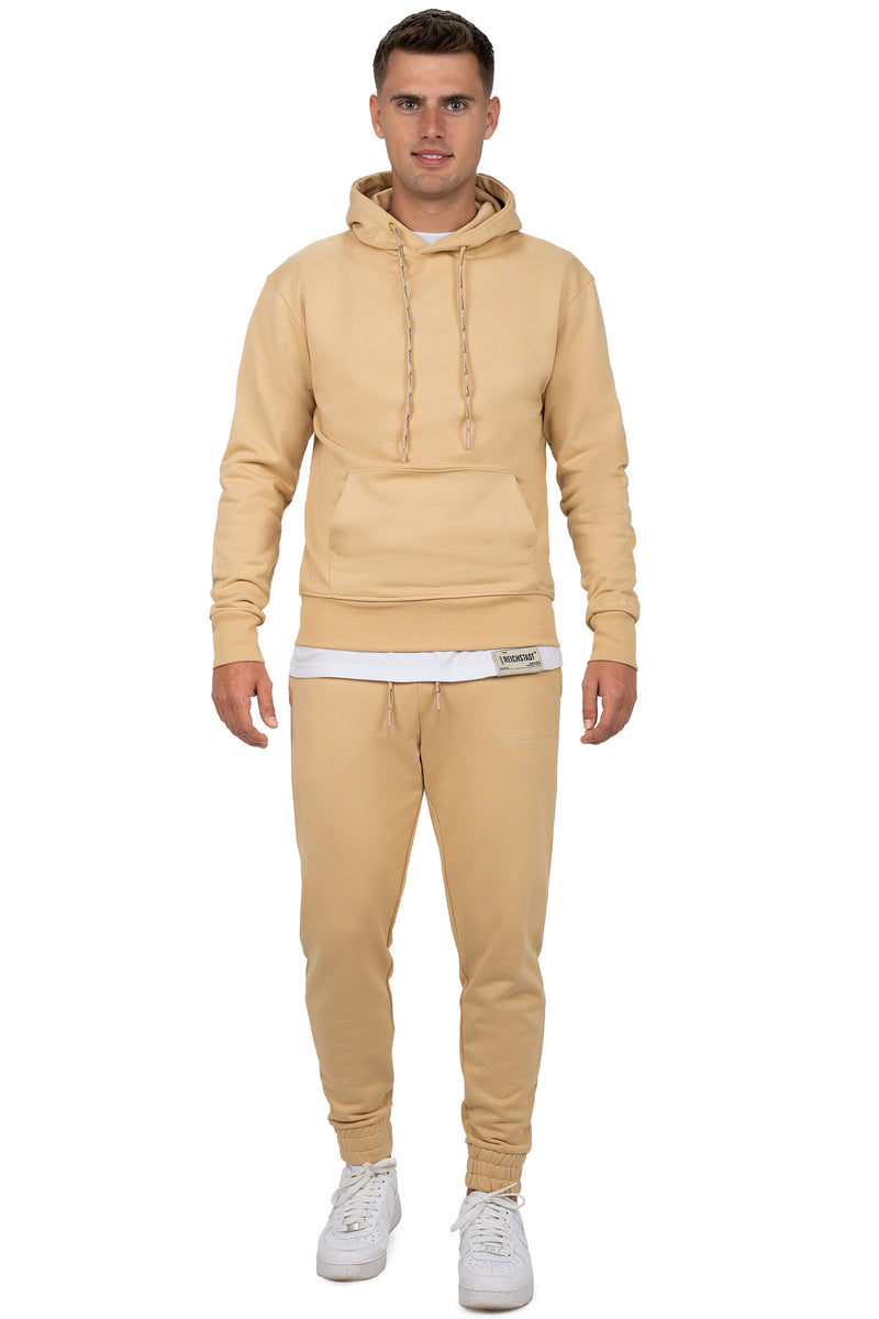 Herren Regular Fit Jogginghose Marken-Stick 23RS035 - Beige