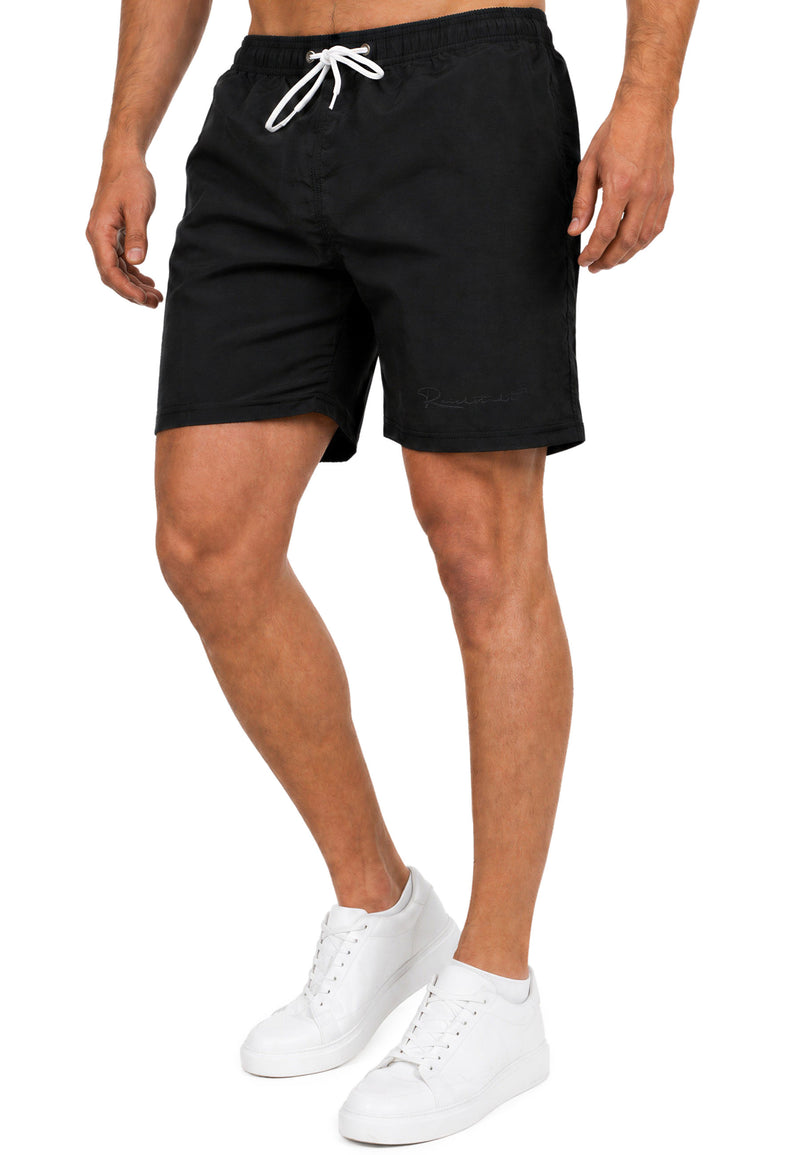 Herren Regular Fit Shorts Mid Waist 25RS073 - Black