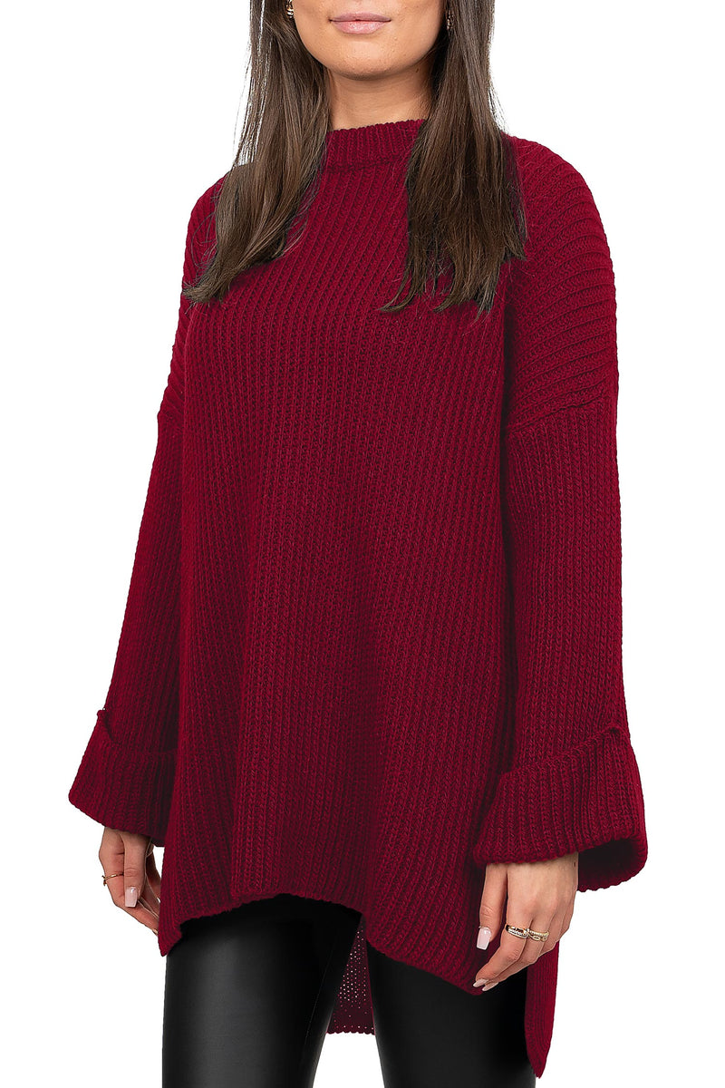 Damen Relaxed Fit Pullover 25RSW067 - Bordeaux