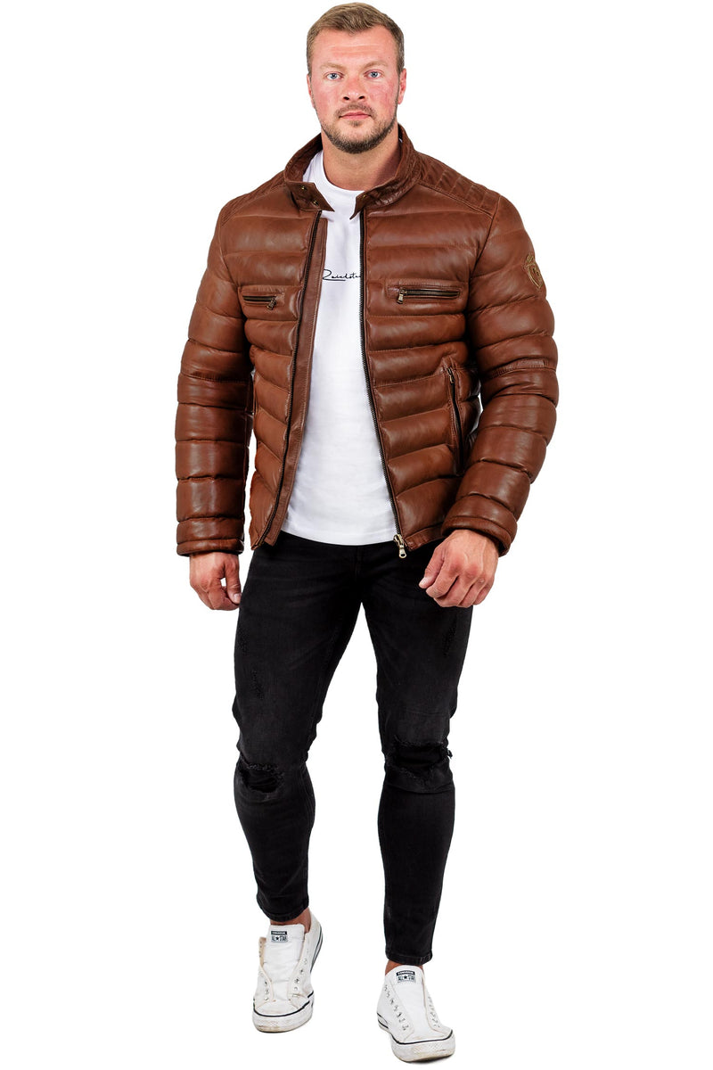 Reichstadt Herren Regular Fit Lederjacke Cognac (Modell 19RS016) - Ansicht 5