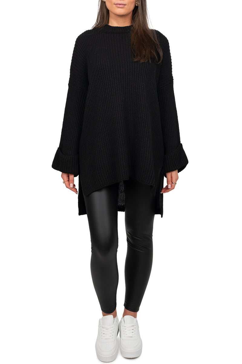Damen Relaxed Fit Pullover 25RSW067 - Black