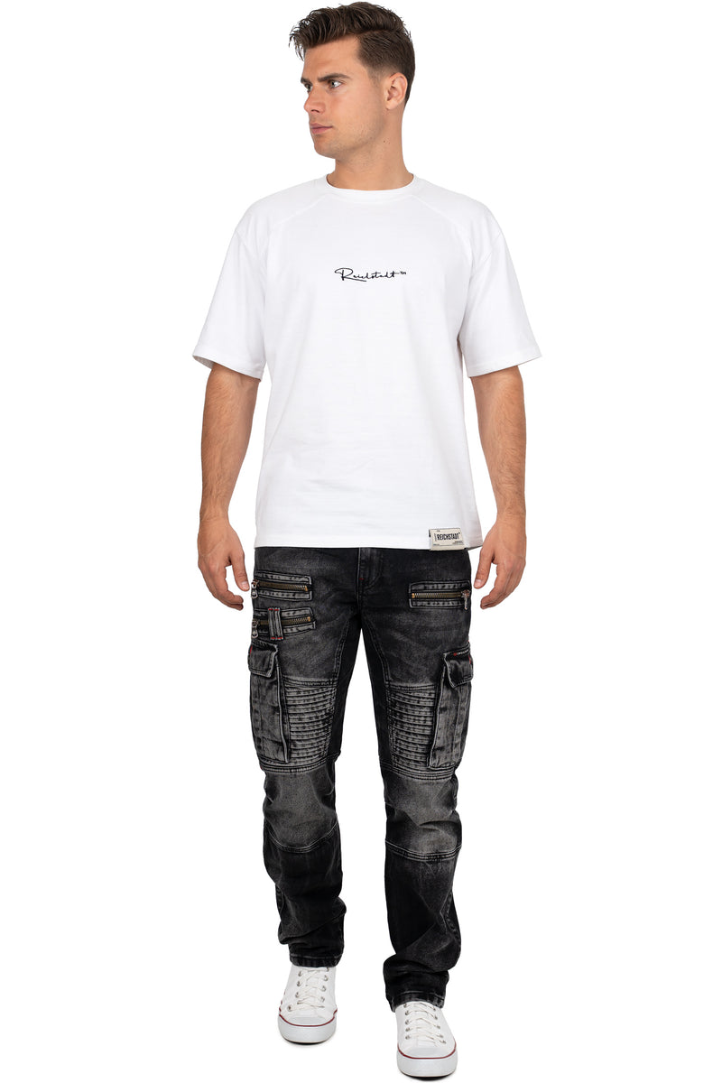 Herren Regular Fit Jeans Stonewashed CD798 - Black