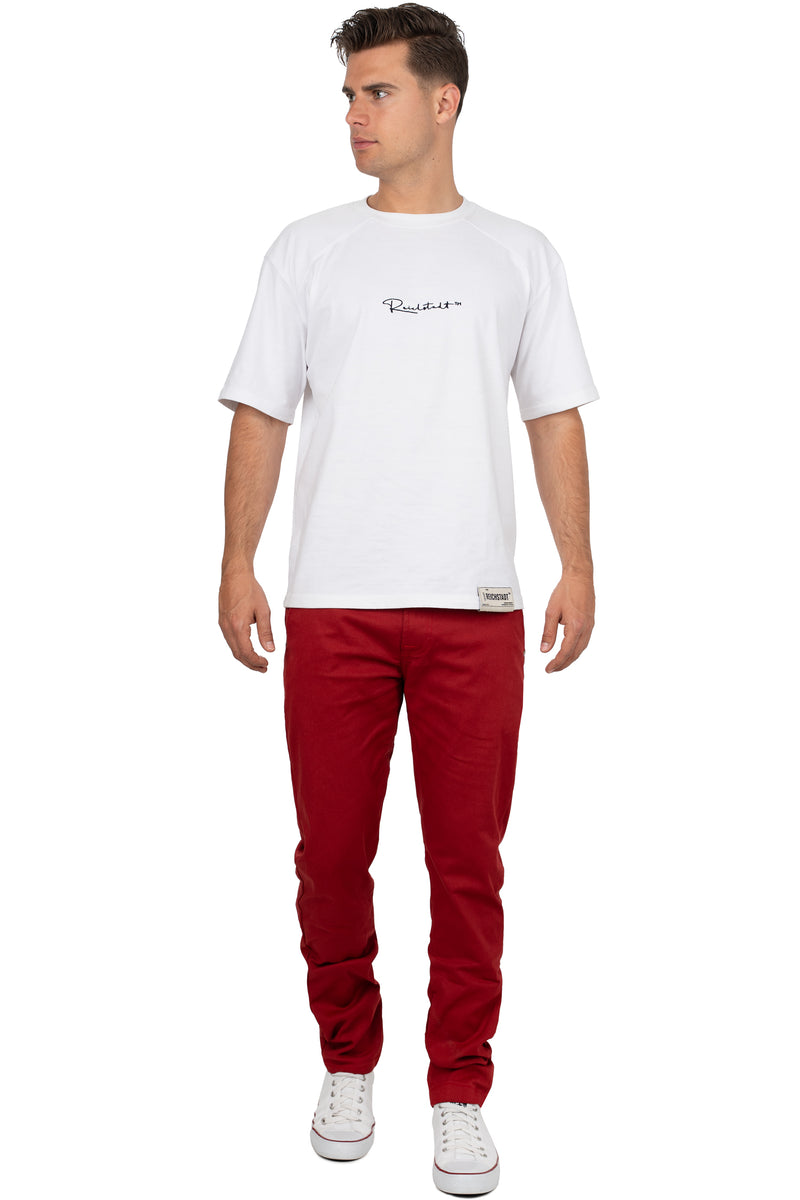 Herren Regular Fit Hose Mid Waist CD842 - Burgundy