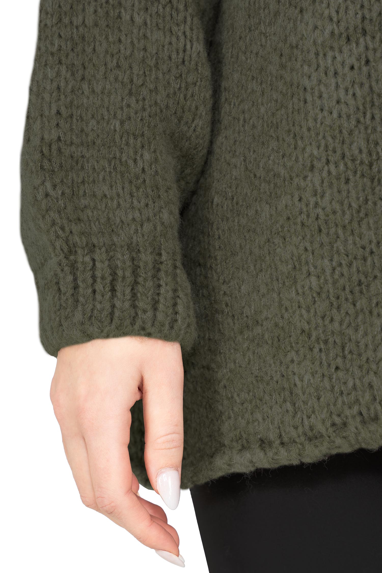 Damen Relaxed Fit Strickpullover 25RSW095 - Khaki