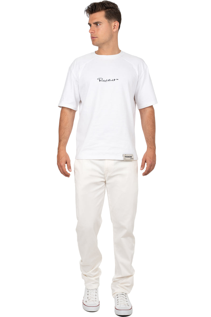Herren Regular Fit Hose Mid Waist CD842 - White