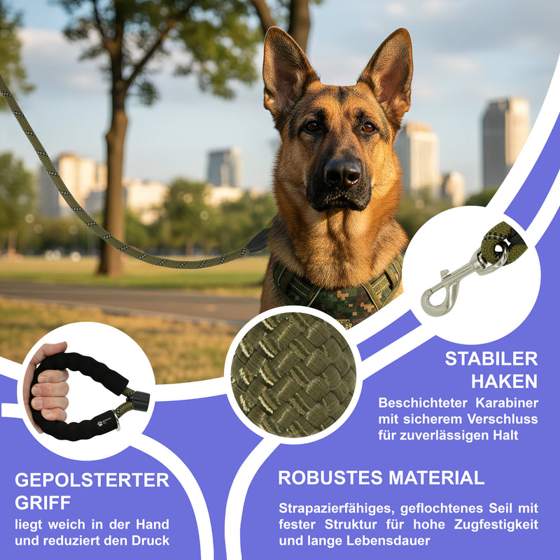 RS Pets Hundegeschirr & Leinen Set 25RSP083-4 - Camouflage Green