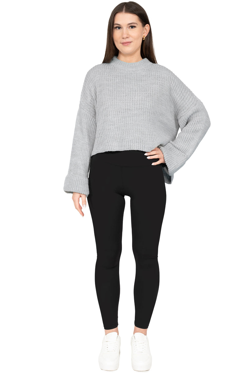 Damen Relaxed Fit Strickpullover 25RSW093 - Grey