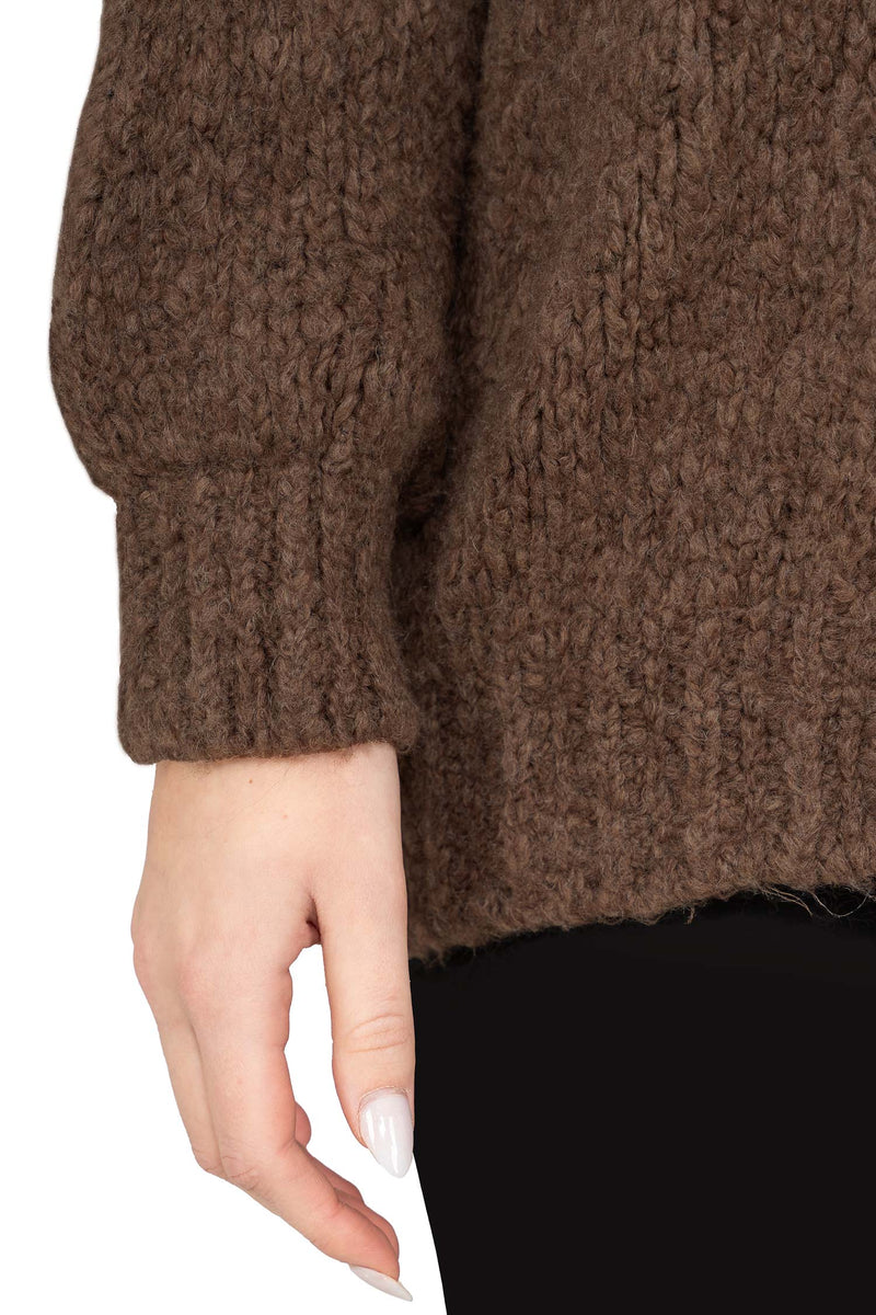 Damen Relaxed Fit Strickjacke in Taupe – Reichstadt – Ansicht 5