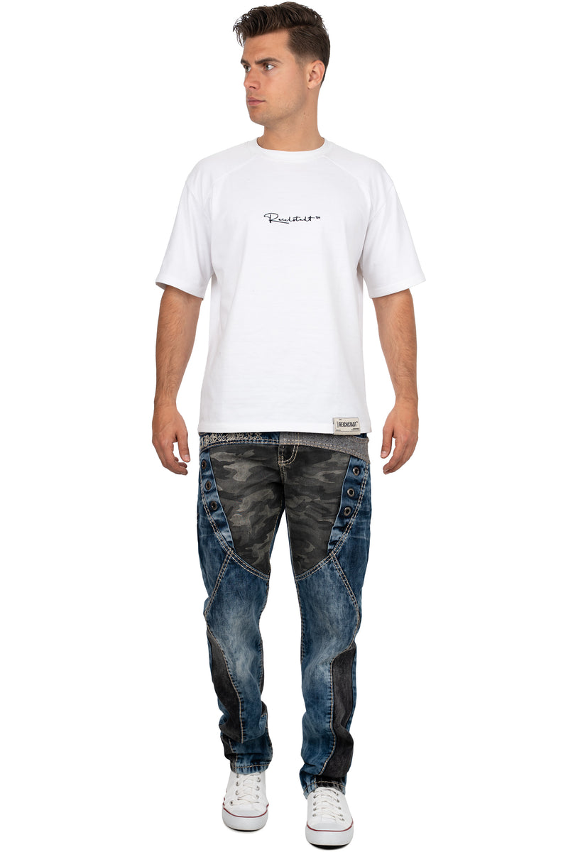 Herren Regular Fit Jeans Stonewashed CD894 - Blue