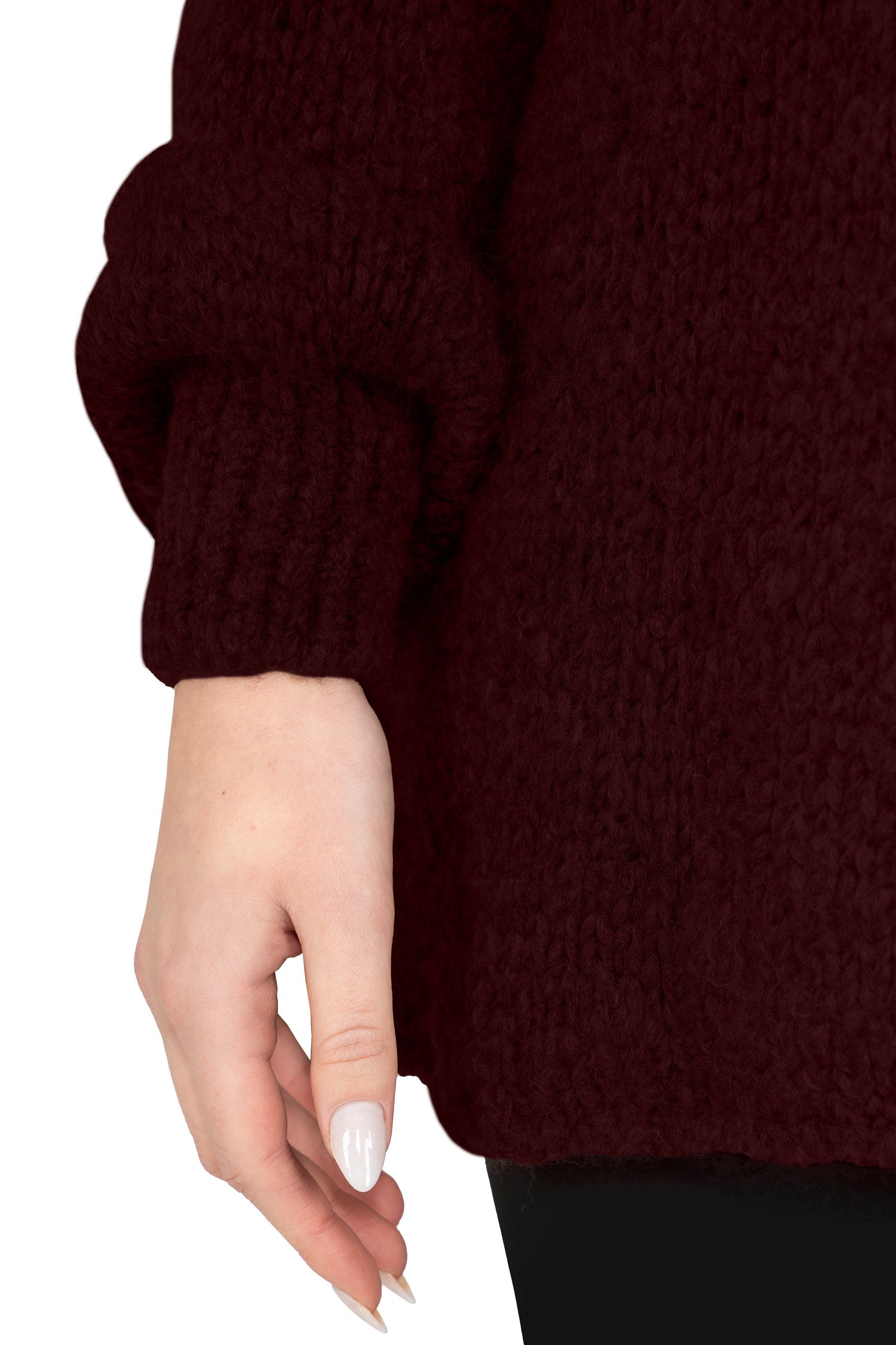 Damen Relaxed Fit Strickpullover 25RSW095 - Bordeaux