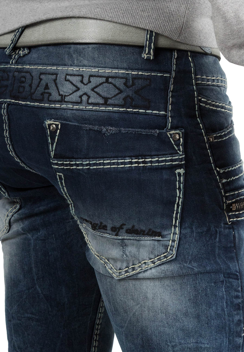 Herren Regular Fit Jeans Stonewashed CD296 - Blue
