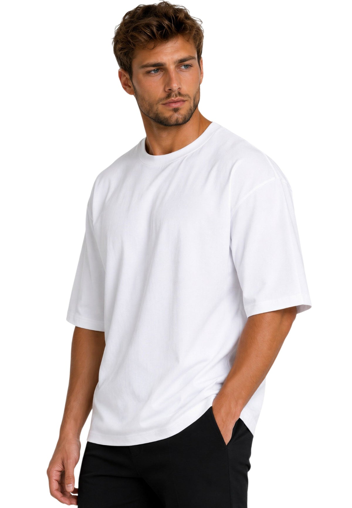 Herren Relaxed Fit T-Shirt in White – Reichstadt – Ansicht 5
