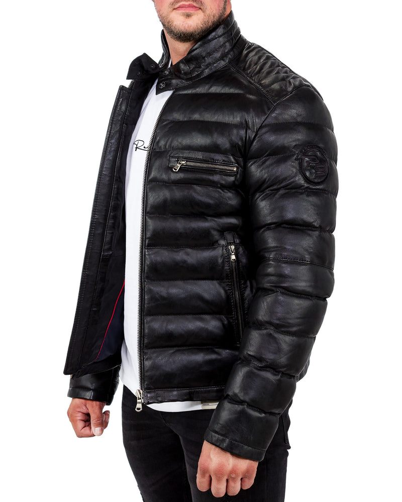 Reichstadt Herren Regular Fit Lederjacke Schwarz (Modell 19RS016) - Ansicht 5