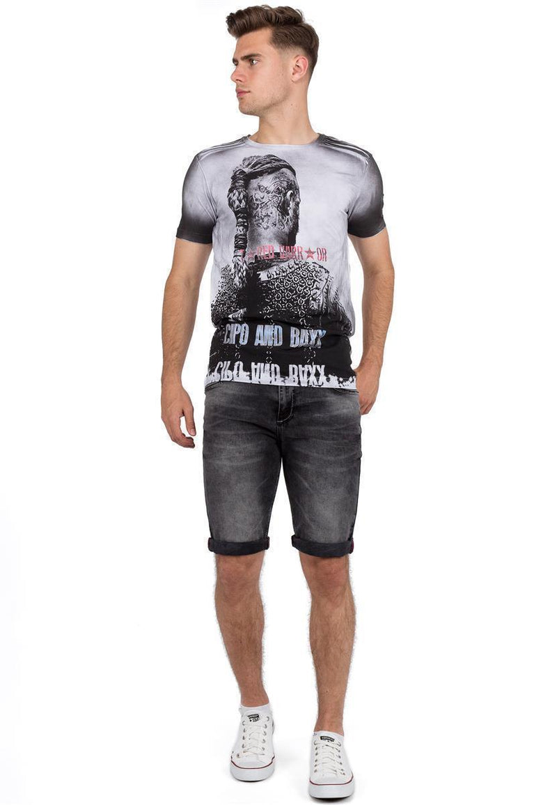 Herren Regular Fit Shorts Stonewashed 21CB17 - Dark Grey