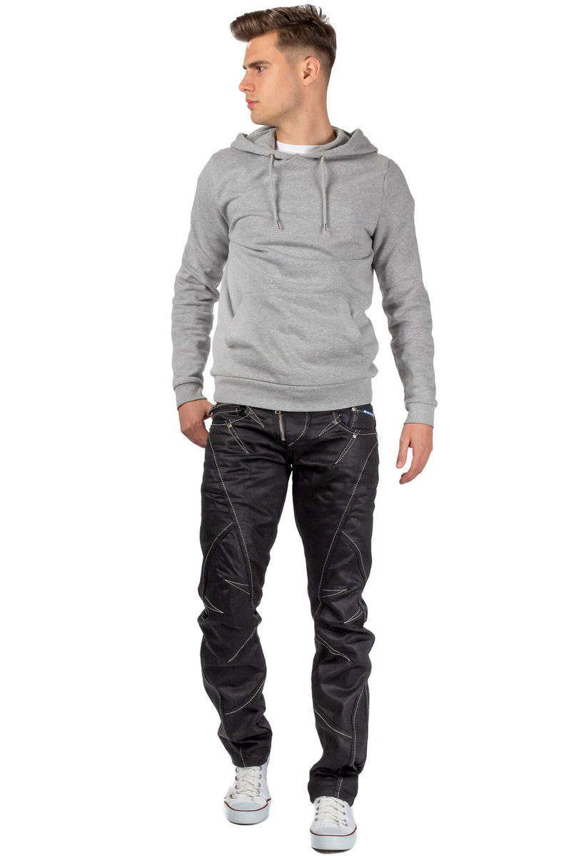 Herren Regular Fit Jeans Mid Waist C0812 - Black