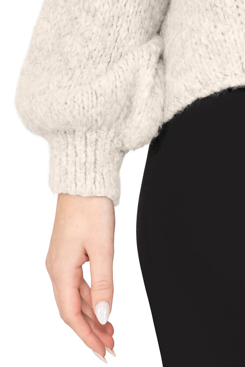 Damen Relaxed Fit Strickpullover 25RSW096 - Beige