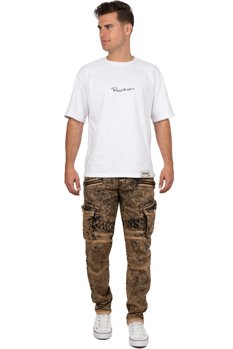 Herren Straight Fit Jeans Stonewashed CD780 - Brown
