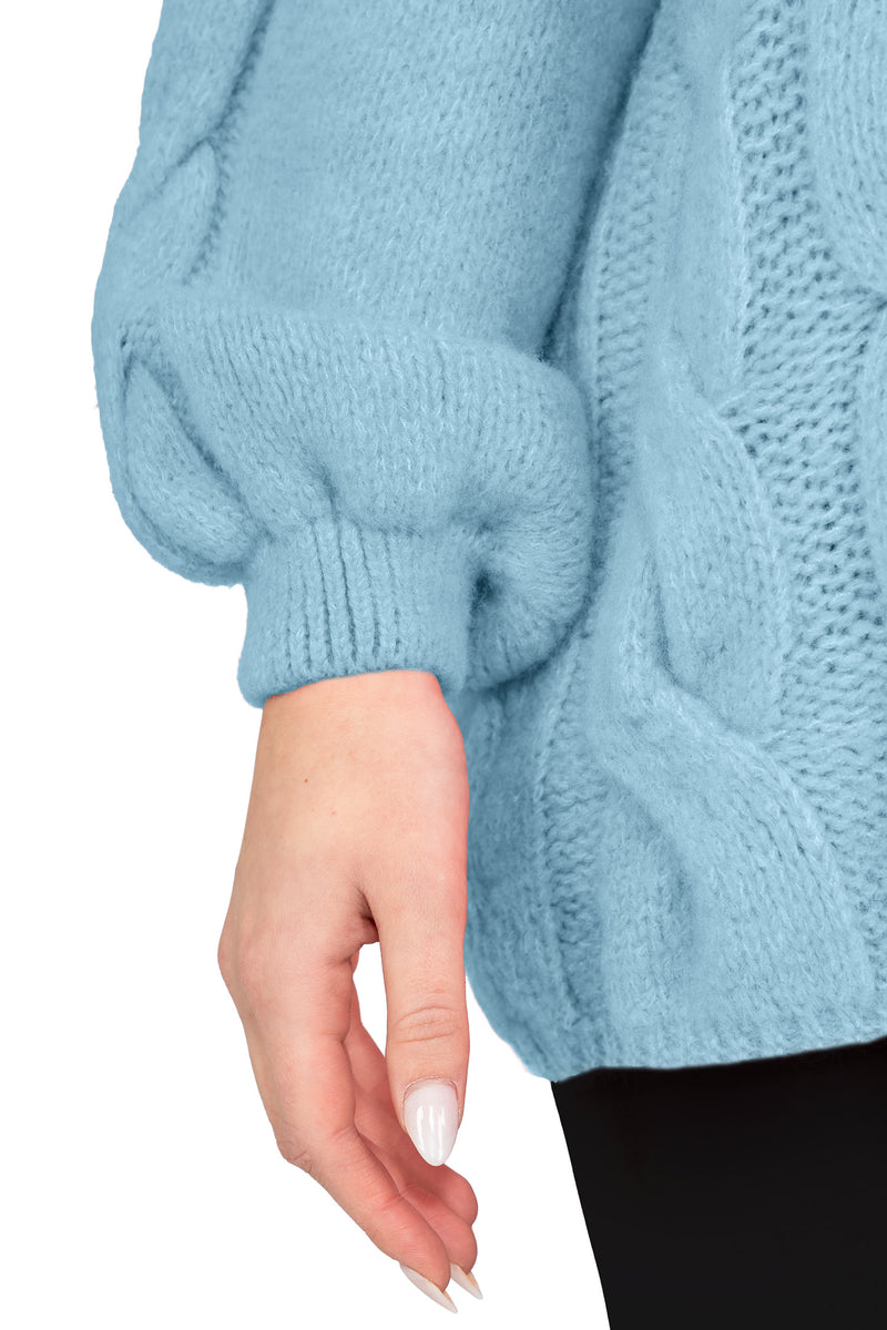 Damen Relaxed Fit Strickpullover 25RSW091 - Baby Blue