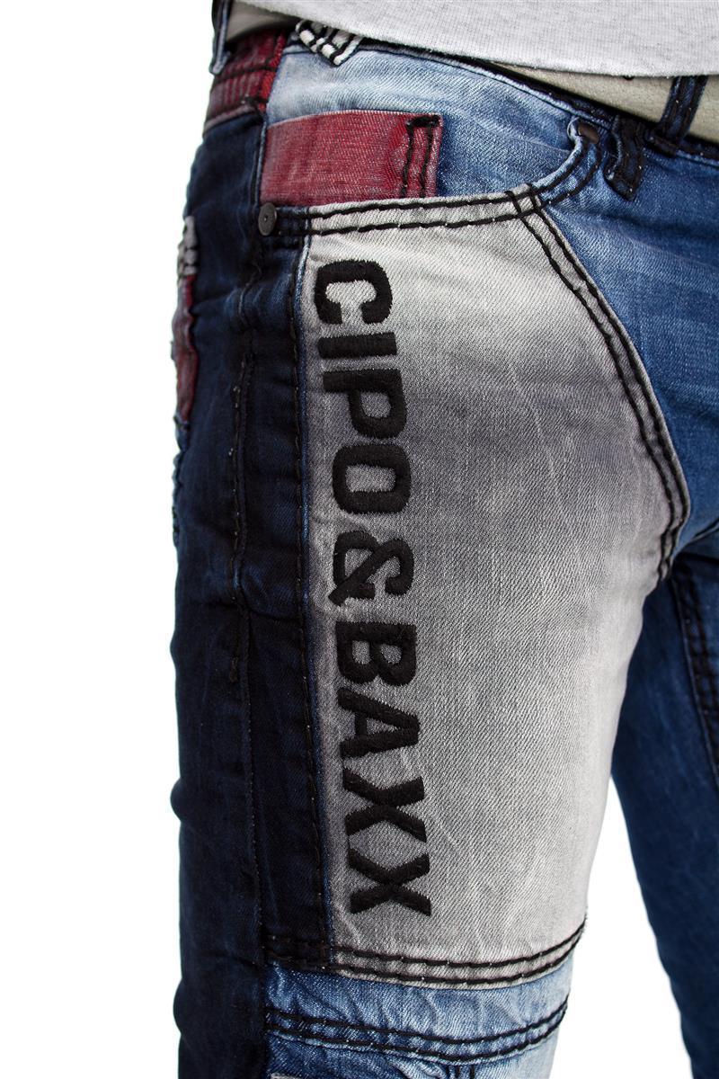 Herren Bequem Jeans Stonewashed CD574 - Blue