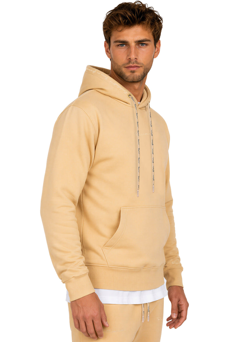 Herren Regular Fit Hoodie Marken-Stick 23RS034 - Beige