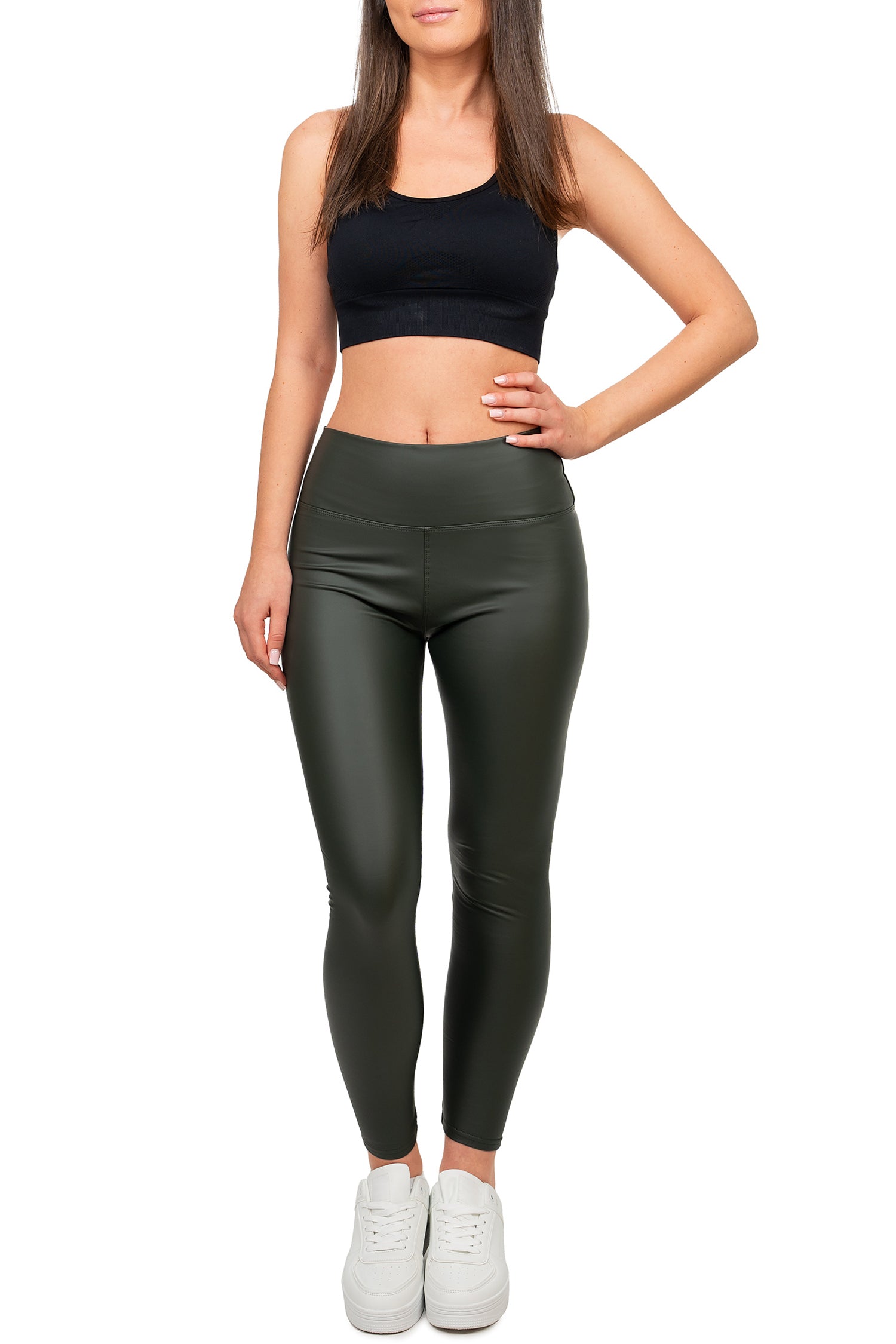 Damen Skinny Fit Hose High Waist 25RSW066 - Khaki