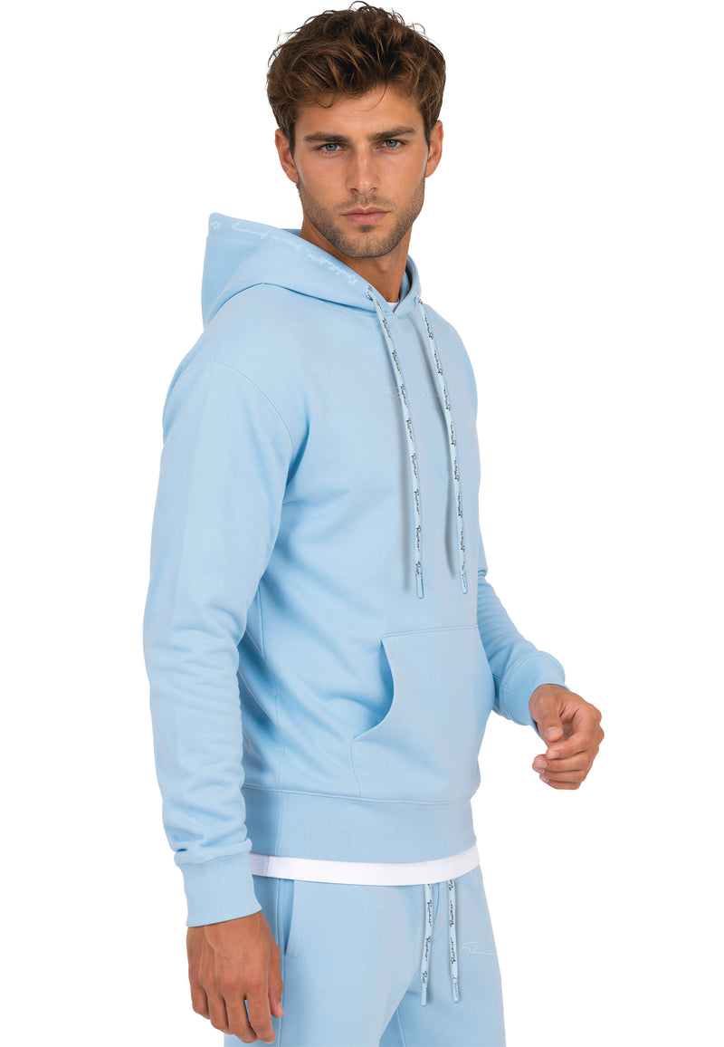 Herren Regular Fit Hoodie Marken-Stick 23RS034 - Baby Blue