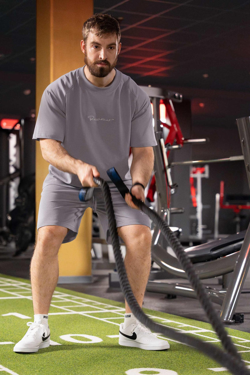 Herren Regular Fit Shorts Marken-Stick S-23RS043 - Dark Grey