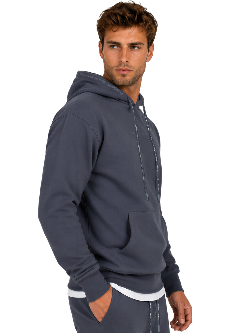 Herren Regular Fit Hoodie Marken-Stick 23RS034 - Anthracite