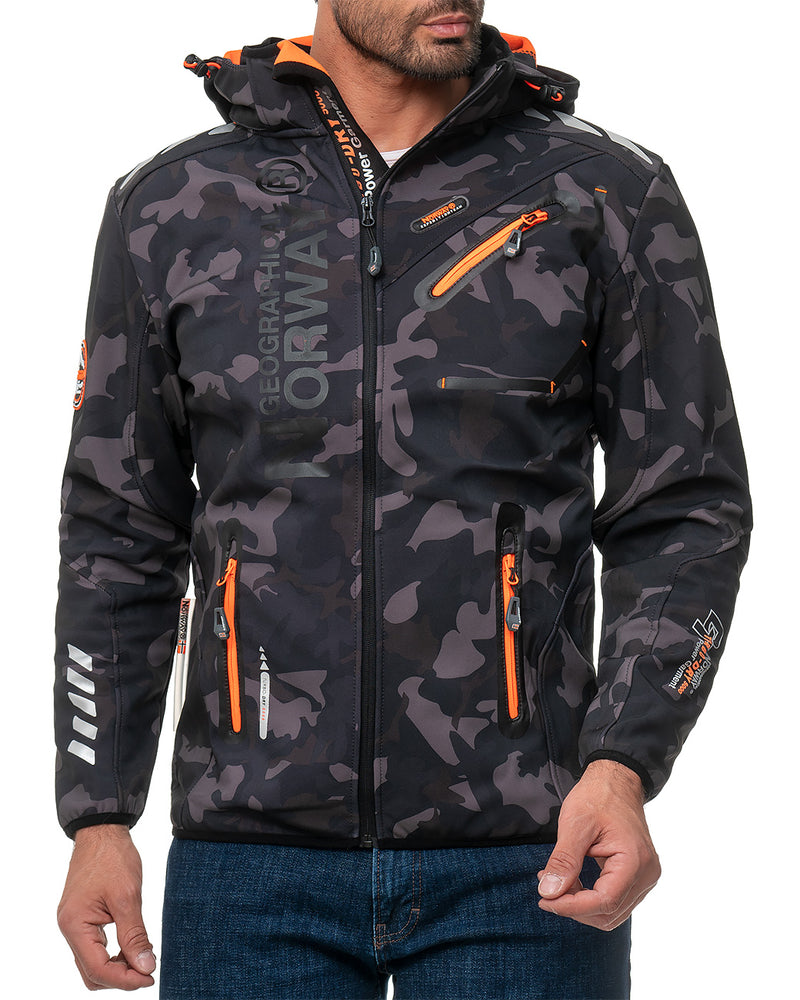 Herren Regular Fit Softshelljacke royaute men - Black-Orange
