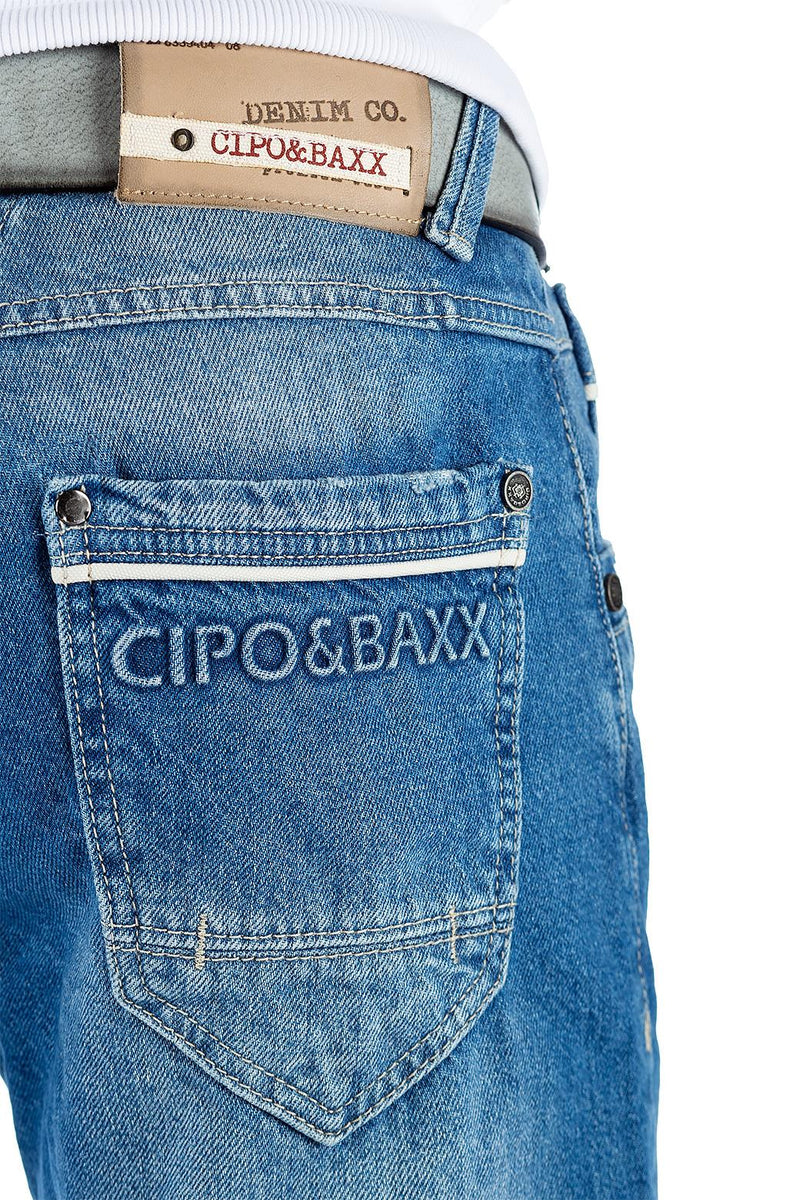 Herren Regular Fit Jeans Stonewashed CDB104BANS - Blue