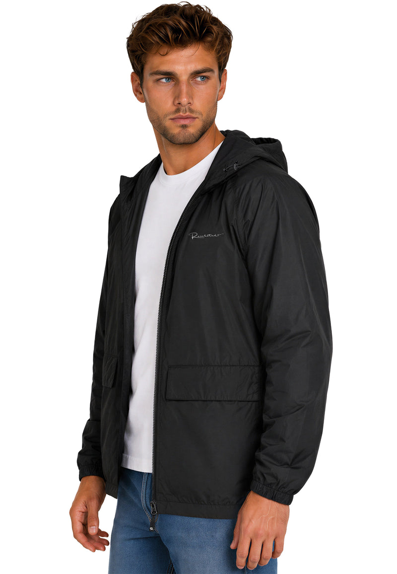 Herren Relaxed Fit Allwetter Windbreaker 24RS053 - Black