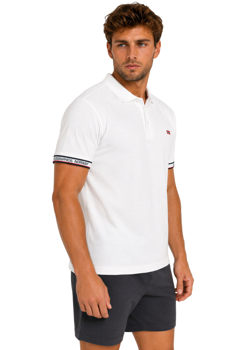 Herren Regular Fit Polohemd koliar men - White