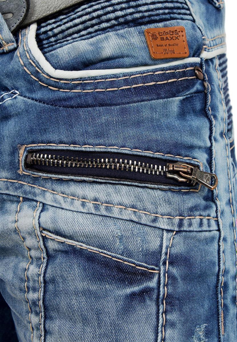 Herren Regular Fit Jeans Stonewashed C1150 - Blue