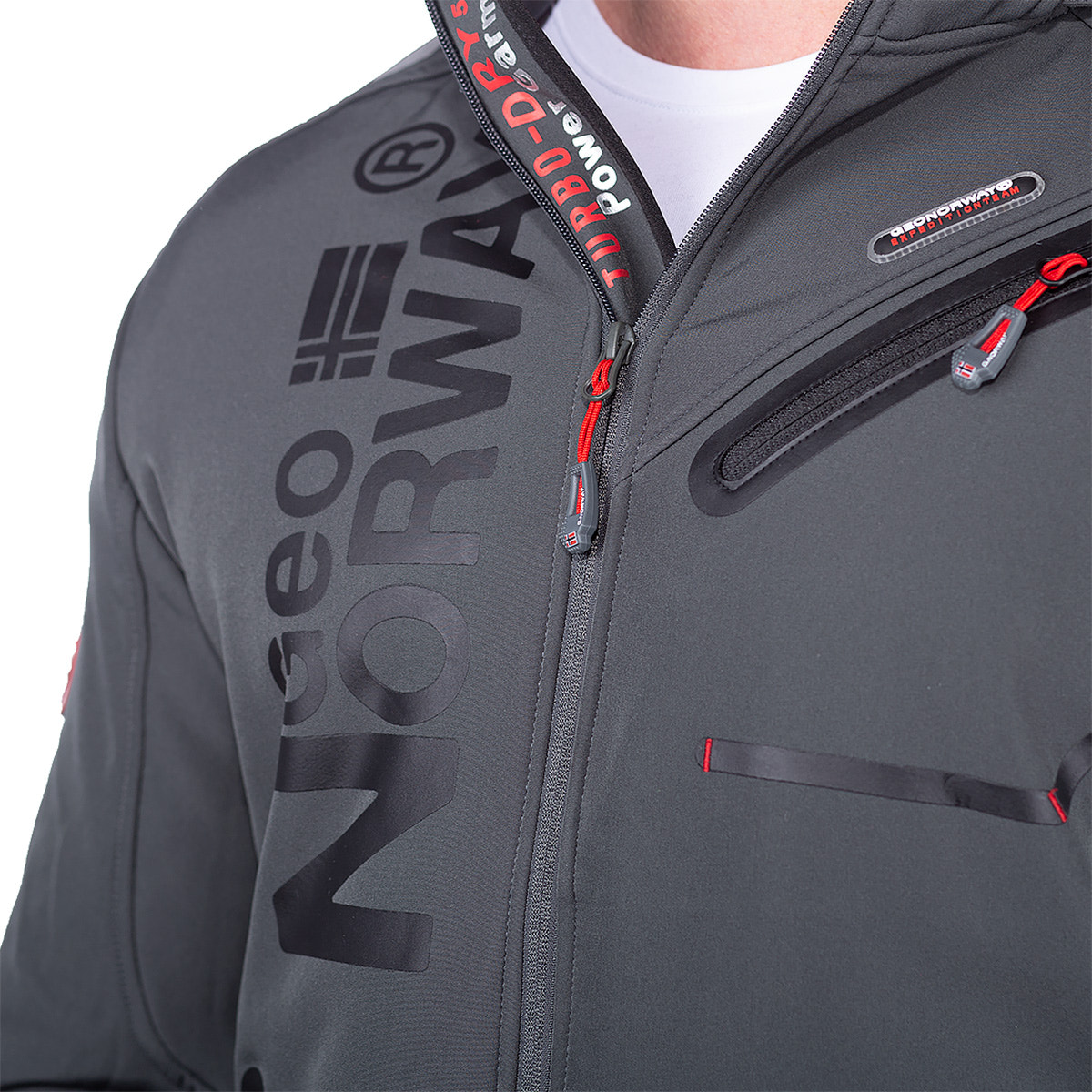 Herren Regular Fit Softshelljacke royaute in Dark Grey – Geographical Norway – Ansicht 5
