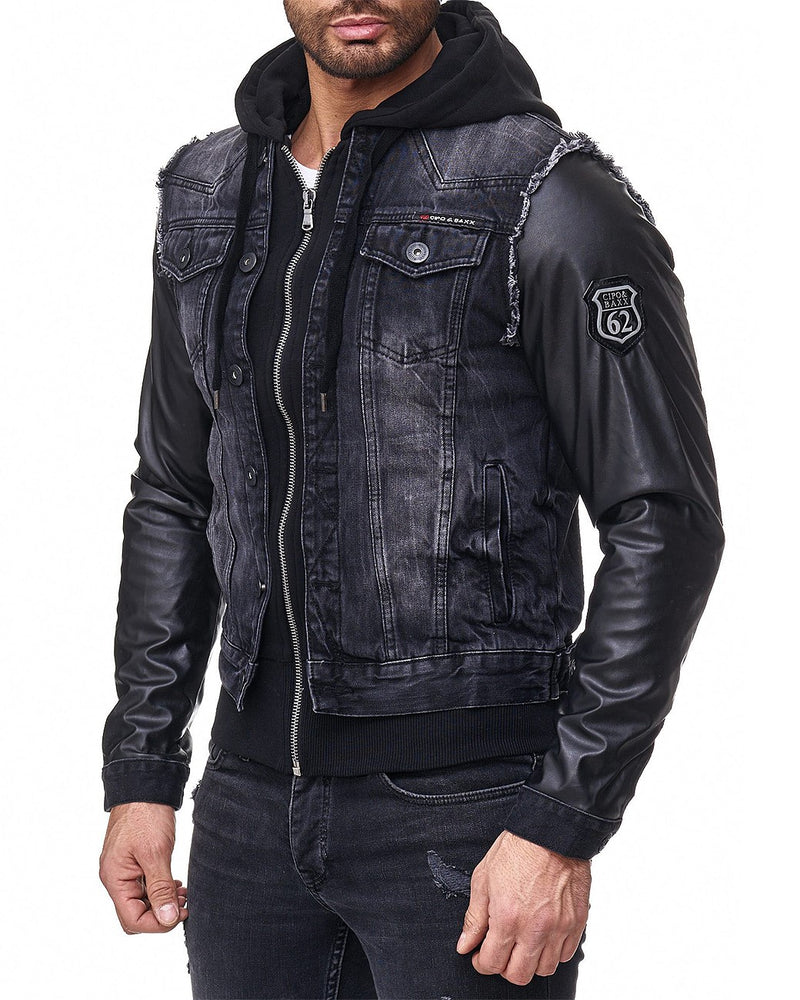 Herren Regular Fit Jacke Stonewashed C1290 - Black