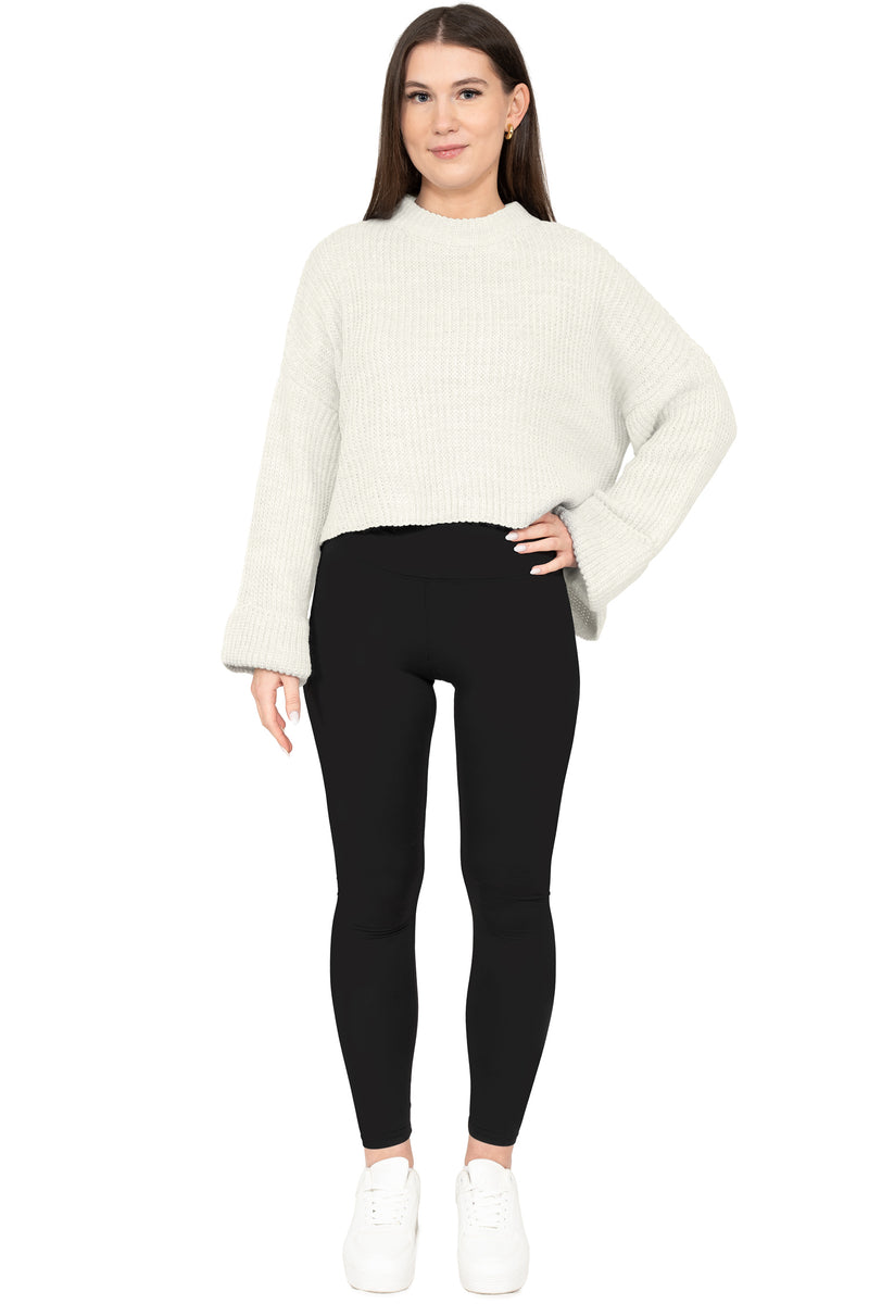 Damen Relaxed Fit Strickpullover 25RSW093 - White