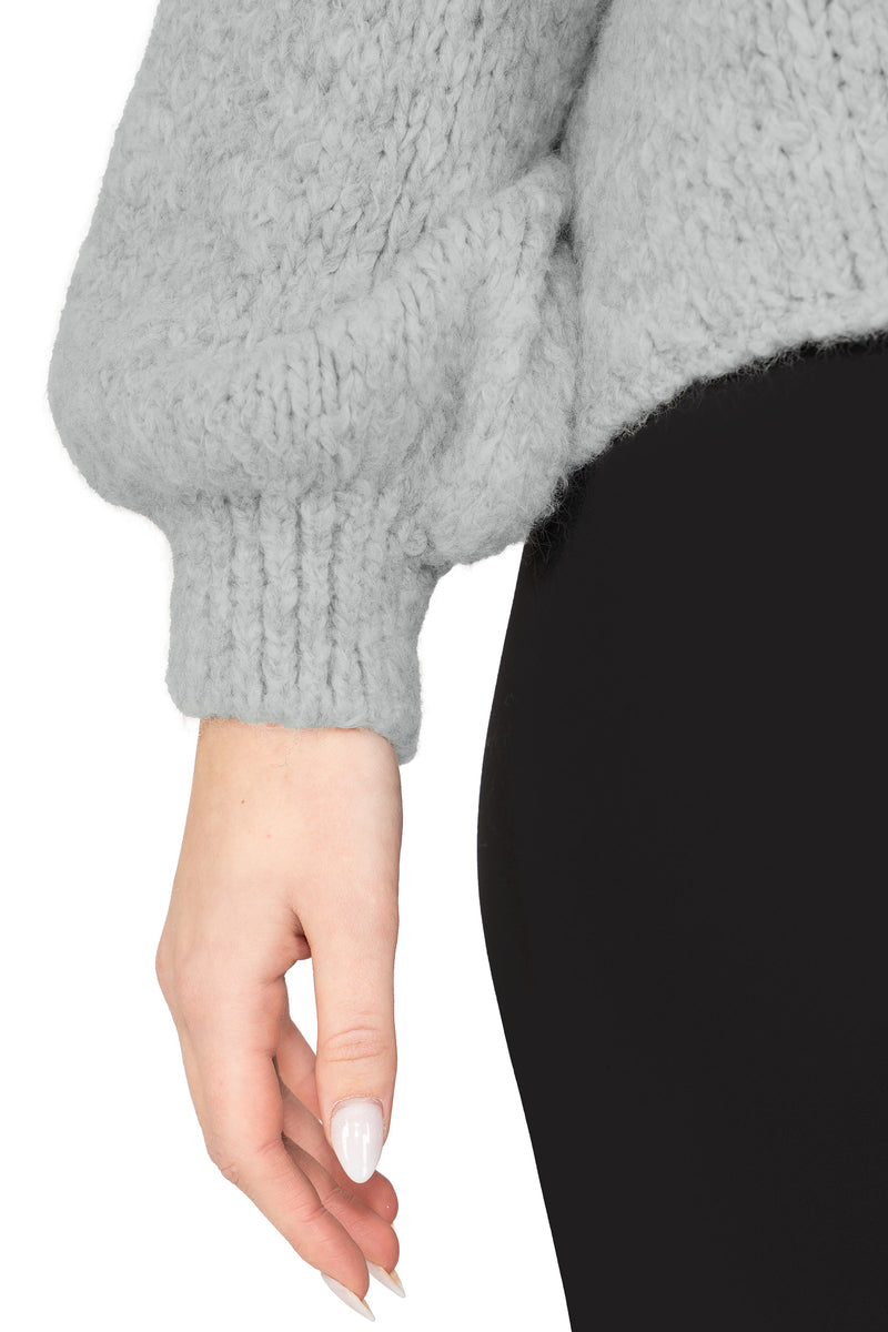 Damen Relaxed Fit Strickpullover 25RSW096 - Grey