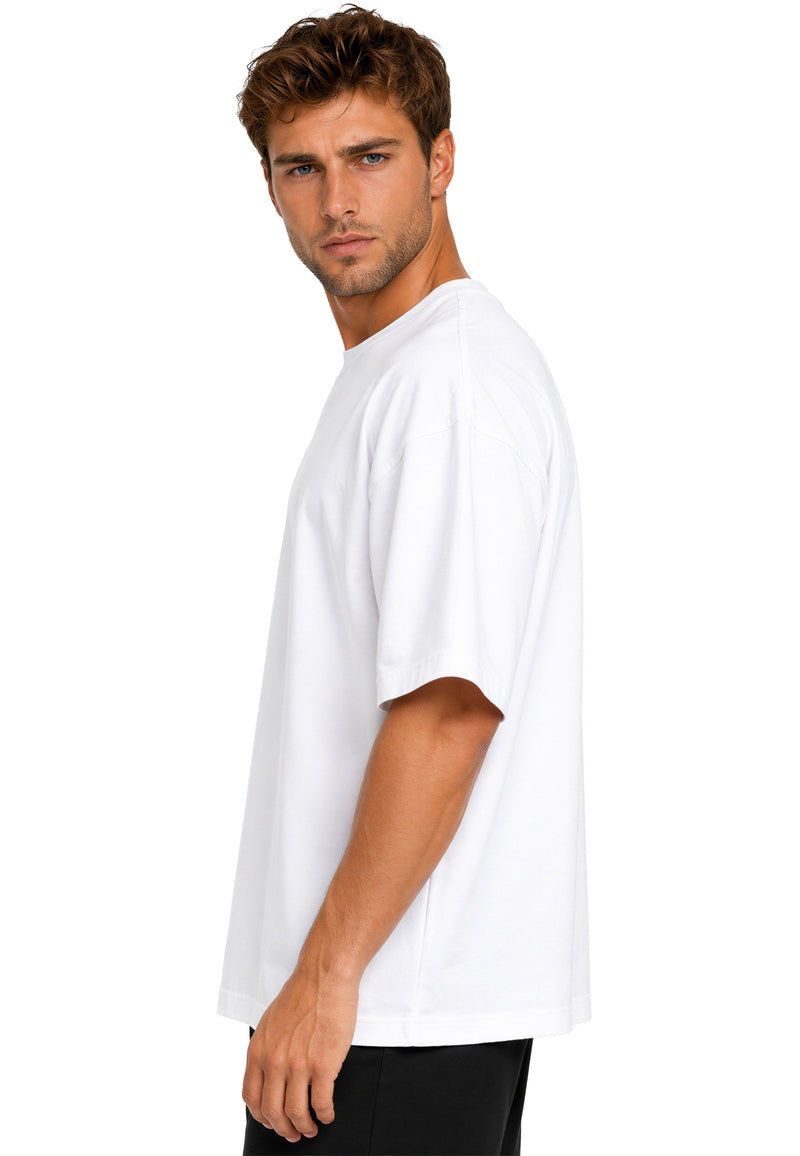 Herren Regular Fit T-Shirt Shoulder Drop 25RS071 - White