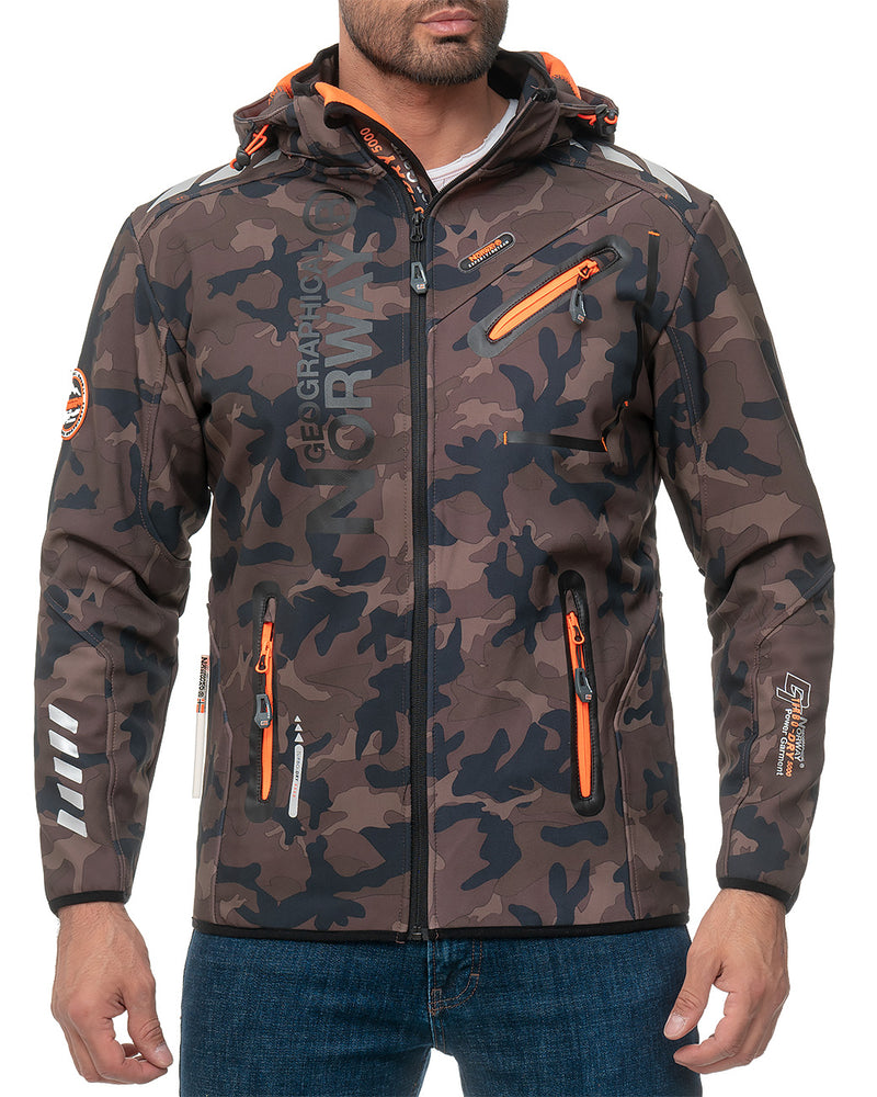Herren Regular Fit Softshelljacke royaute men - Kaki-Orange