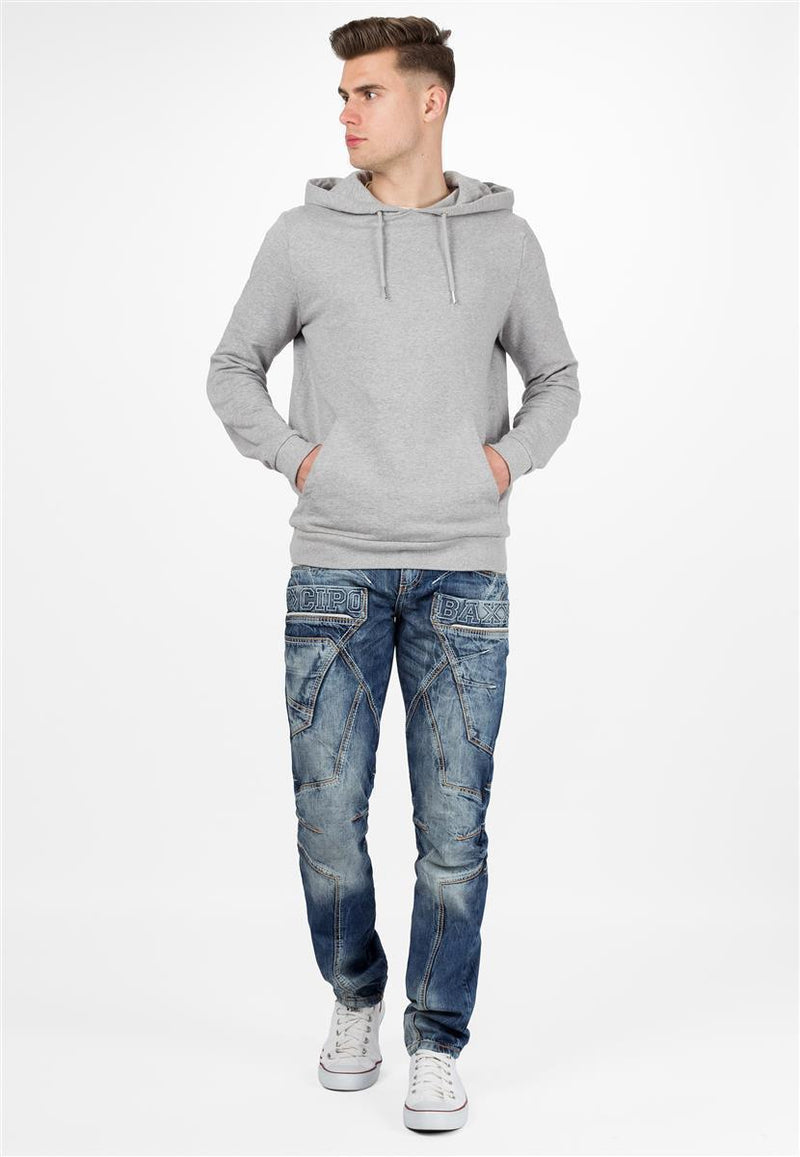 Herren Regular Fit Jeans Stonewashed CD391 - Blue