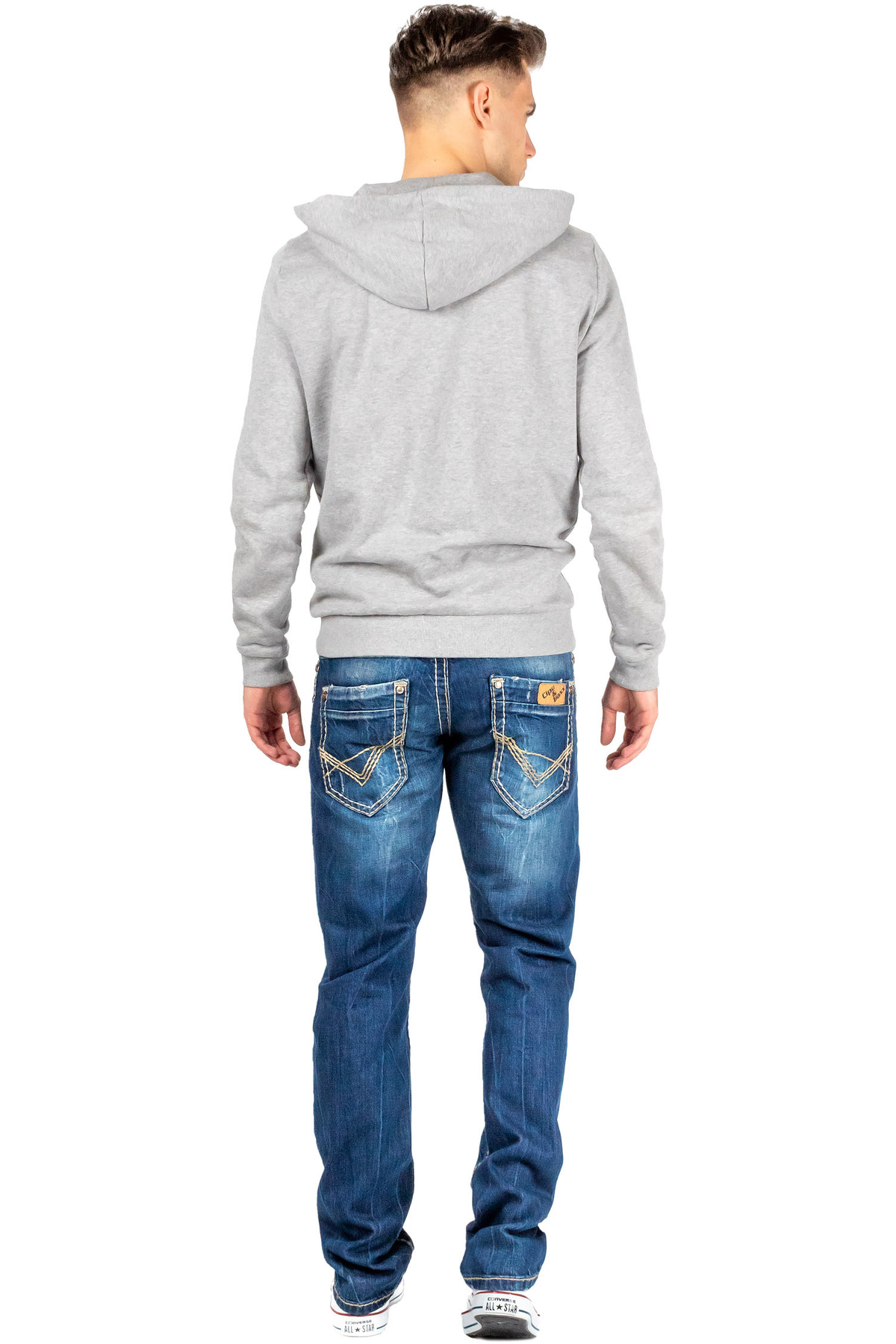 Herren Regular Fit Jeans Stonewashed in Blue – Cipo & Baxx – Ansicht 6