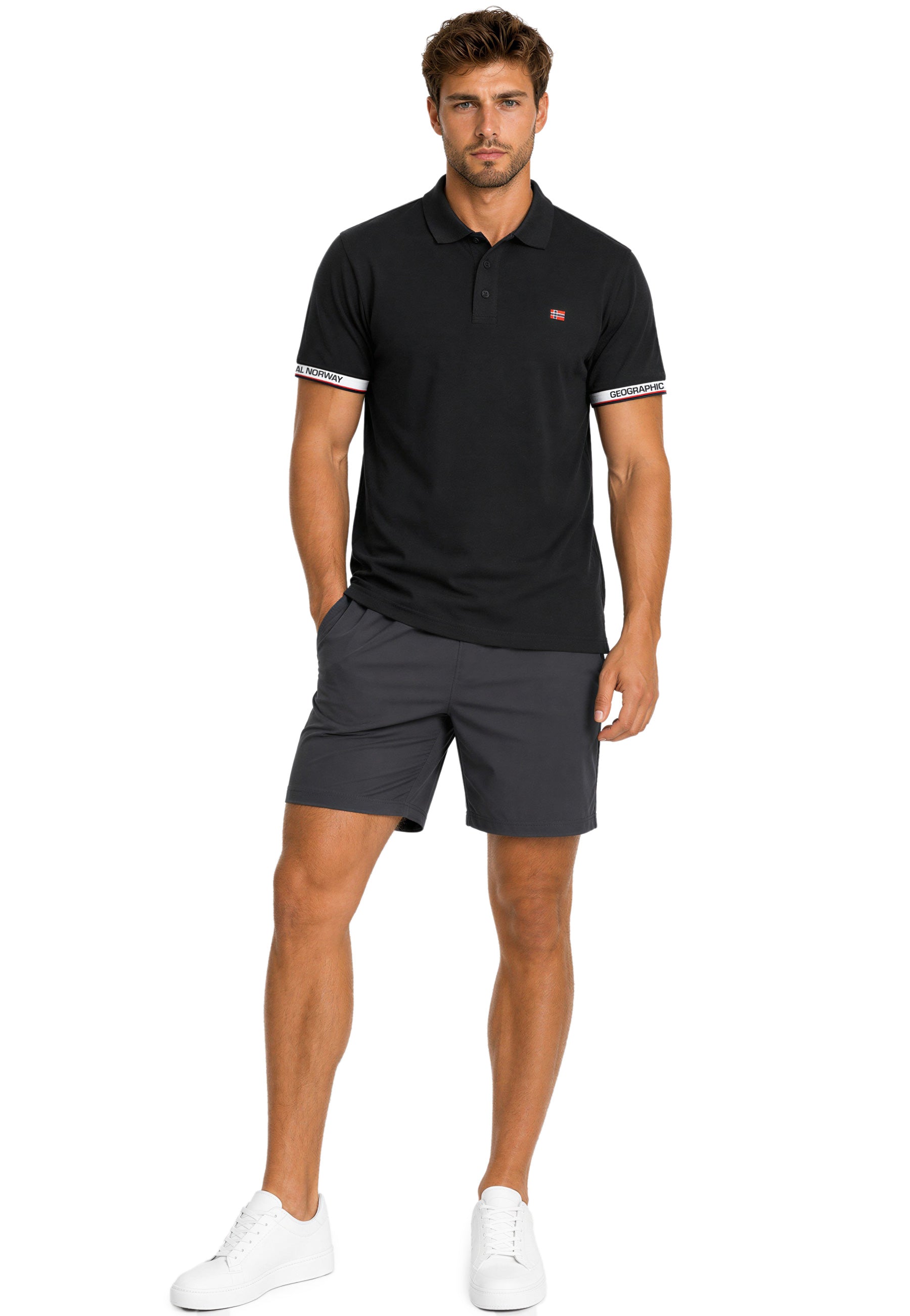 Herren Regular Fit Polohemd koliar men - Black