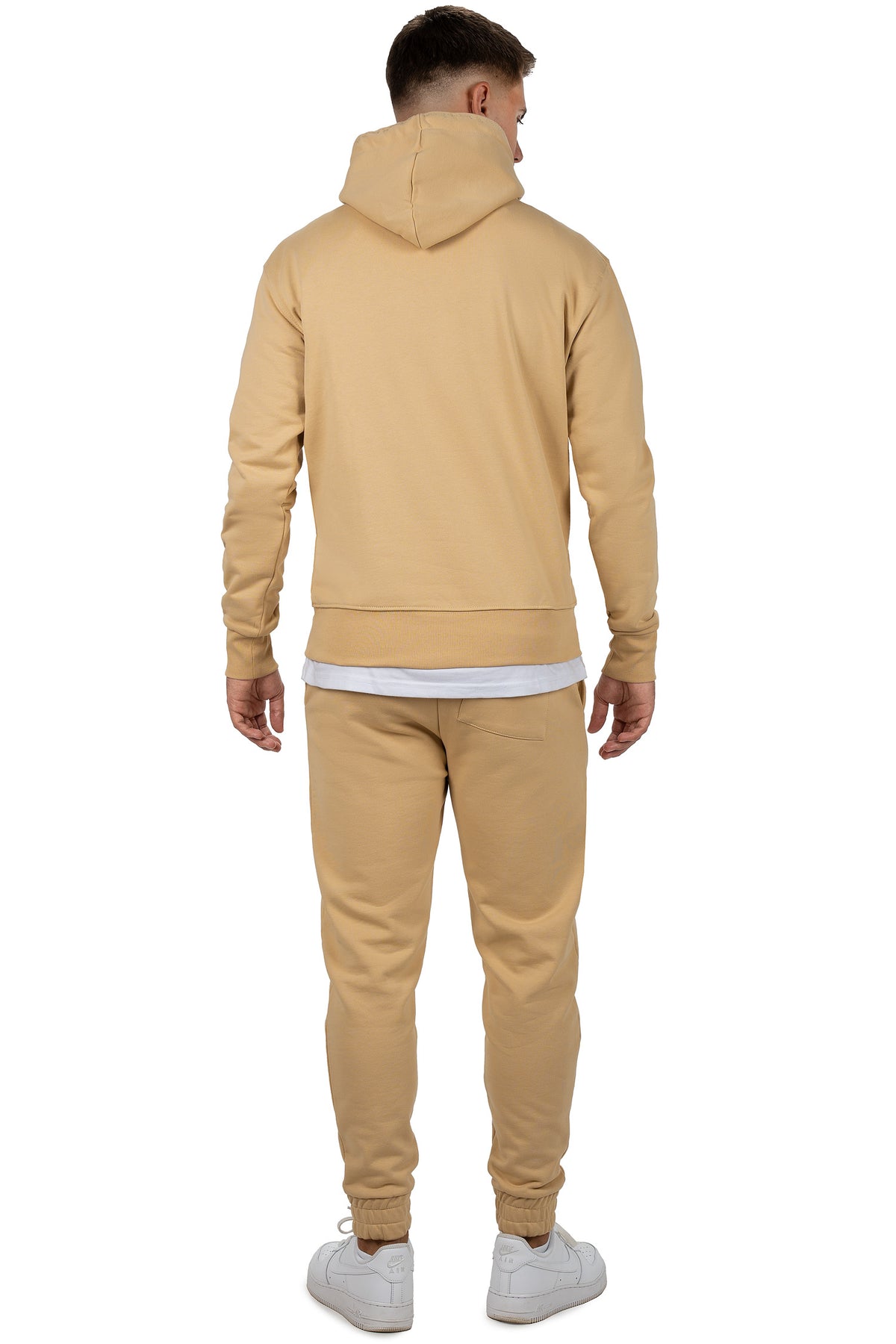 Herren Regular Fit Jogginghose Marken-Stick in Beige – Reichstadt – Ansicht 6