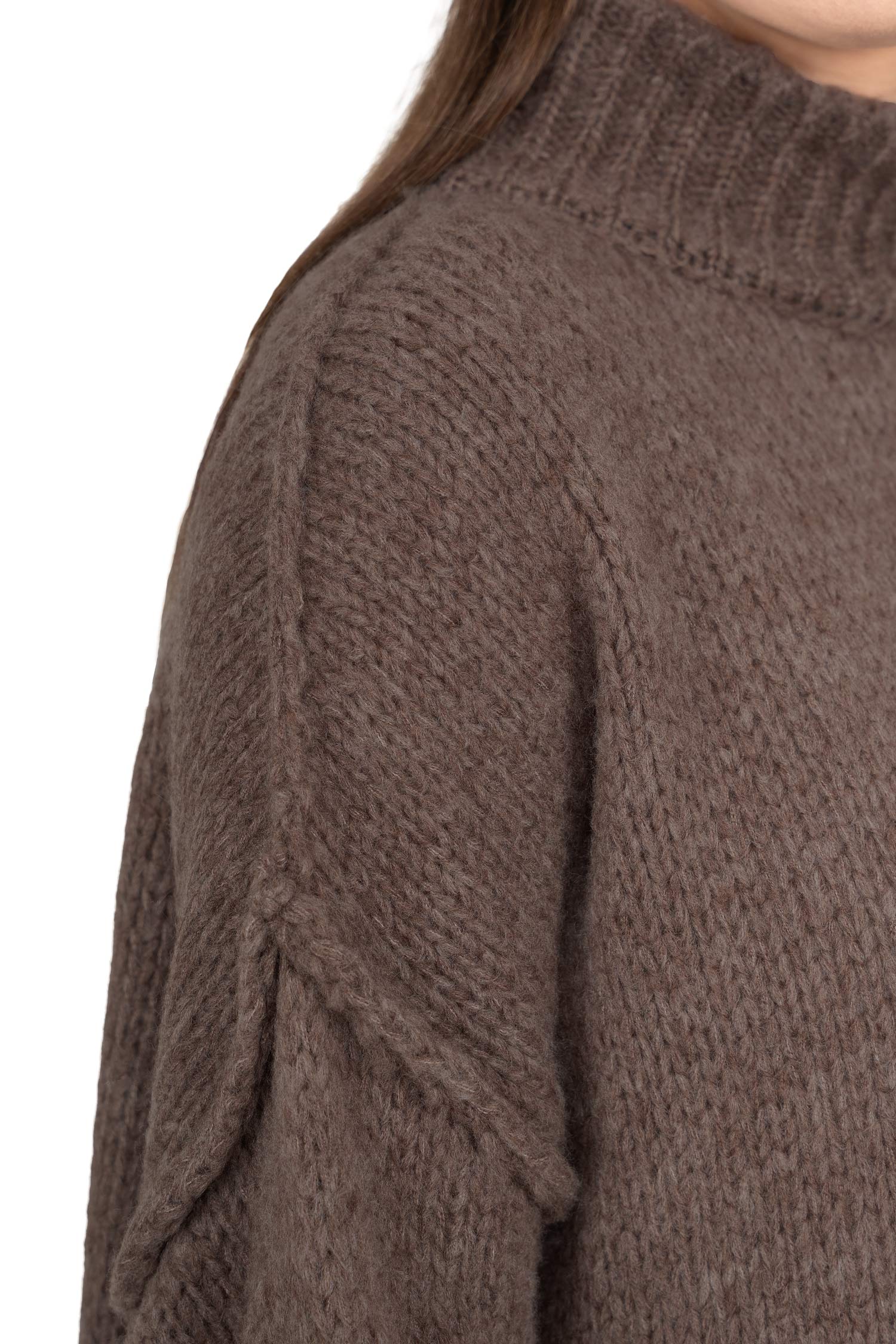 Damen Relaxed Fit Strickpullover 25RSW095 - Taupe