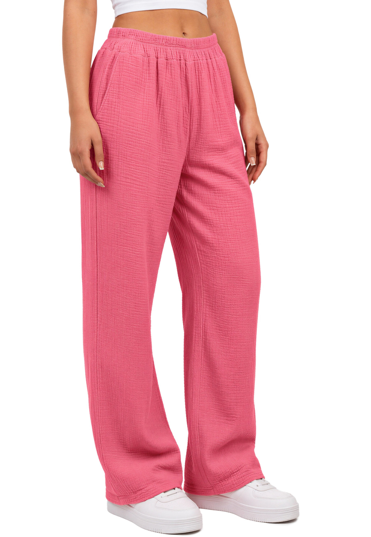 Damen Oversized Hose Musselin in Pink – Reichstadt – Ansicht 6