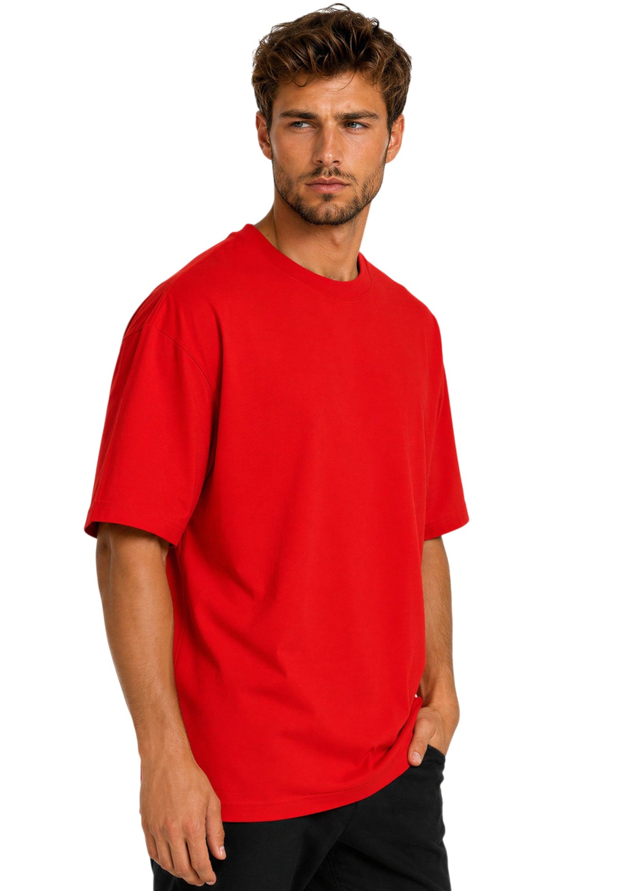 Herren Relaxed Fit T-Shirt in Red – Reichstadt – Ansicht 6