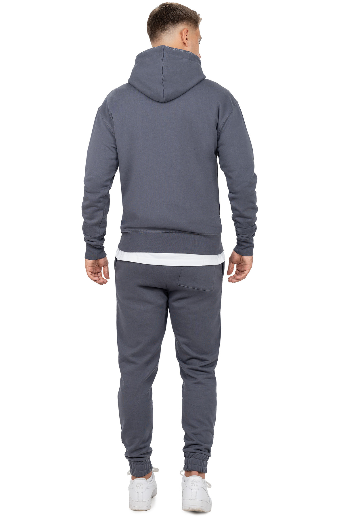 Herren Regular Fit Jogginghose Marken-Stick in Anthracite – Reichstadt – Ansicht 6